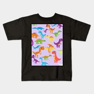 cute cartoonish dinosaurs pattern Kids T-Shirt